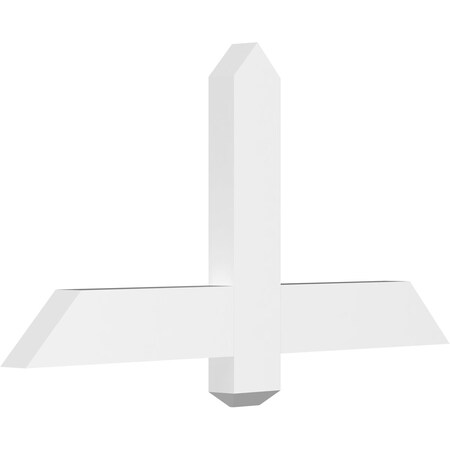 Ekena Millwork Eugene Architectural Grade PVC Gable Bracket, 36"W x 18"H x 2"D x 4"F, 12/12 Pitch GBP036X18X0204EUG00